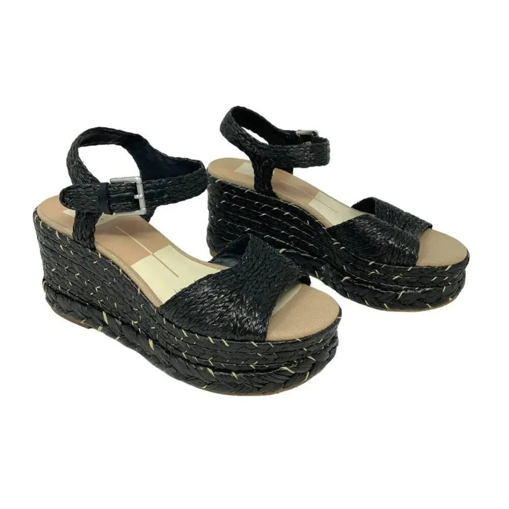 Dolce Vita Tiago Raffia Platform Sandal Size 7 NWT $130 MSRP